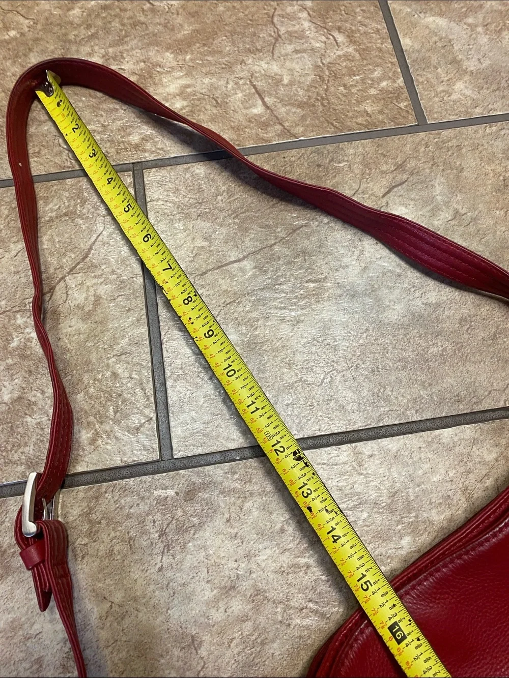 Sophisticated Red Leather Shoulder Bag with Casual Style Practical Crossbody